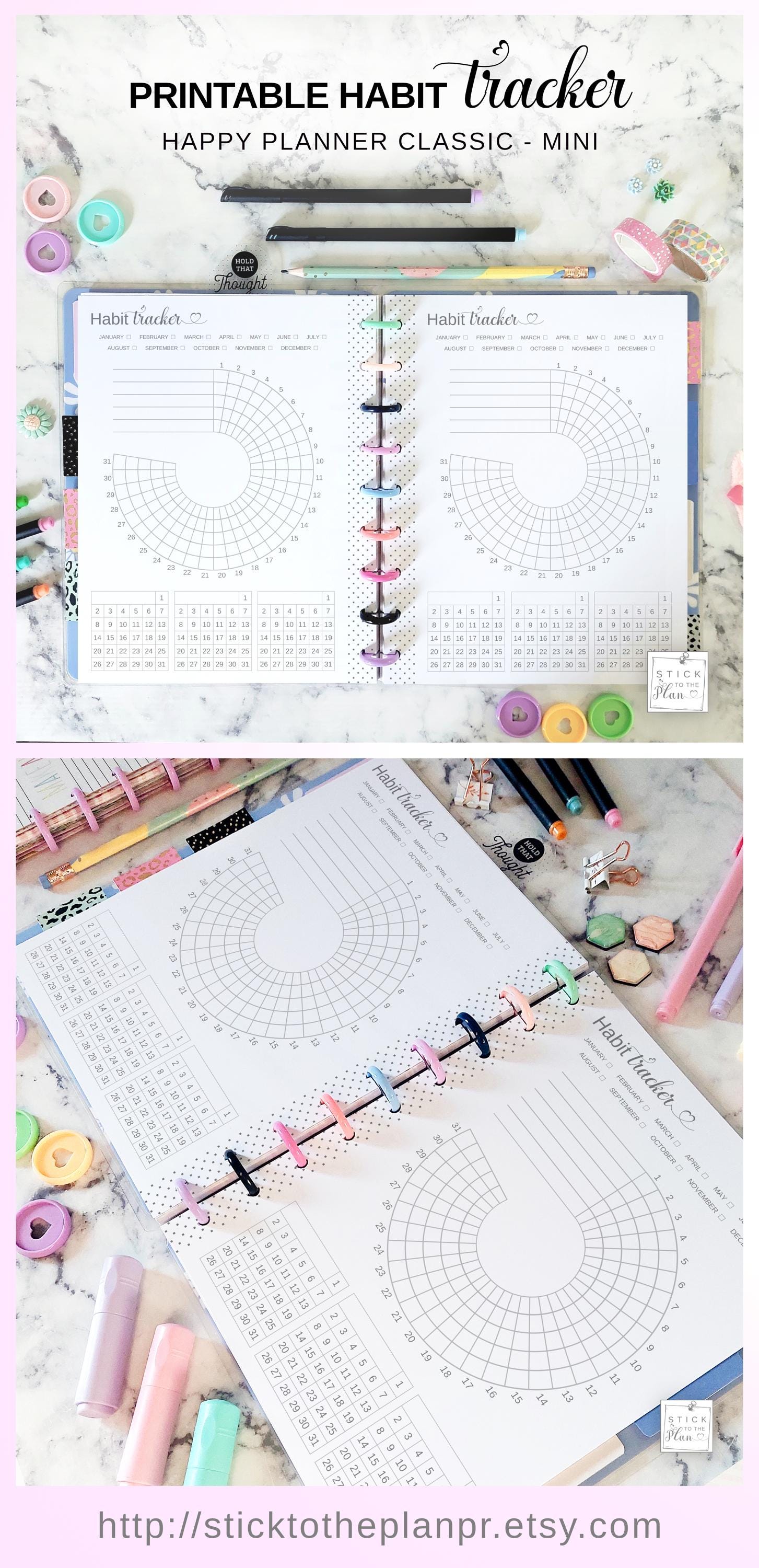 Habit Tracker Circle Printable Insert Fit Happy Planner Classic and ...