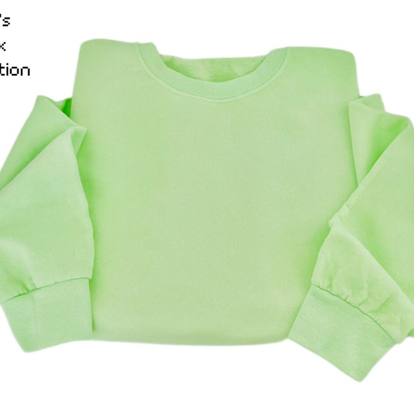 Vintage Sweatshirt Blanks Custom Dyed Neon Green, 80’s Mix, Regular and Plus Size 2XL-5XL Sweatshirt Unisex, Sweatshirt Women