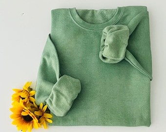 Vintage Sweatshirt Blanks Custom Dyed Lime Green, Regular and Plus Size 2XL-5XL, Sweatshirt Unisex, Sweatshirt Women