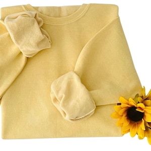 Vintage Sweatshirt Blanks Custom Dyed Lemon Yellow, Womens Sweatshirt, Regular and Plus Size 2XL-5XL Sweatshirt Unisex, Sweatshirt Women