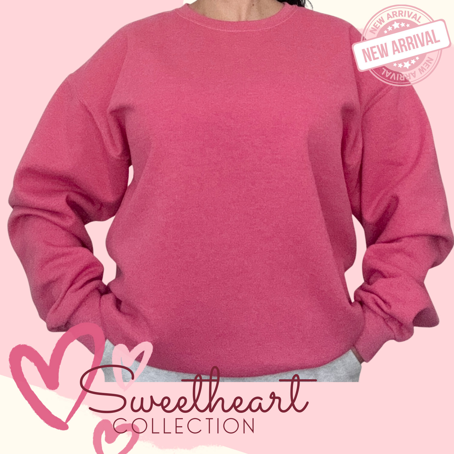Vintage Sweatshirt Blanks Custom Dyed Cupids Pink Sweetheart Collection
