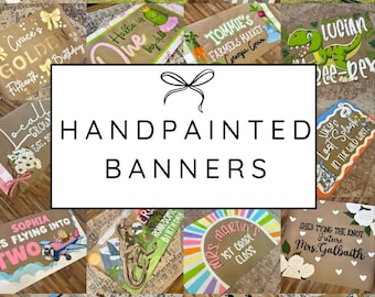 Custom Birthday Banner Hand Painted | Personalized Party Decoration | Name Banner | Birthday Backdrop | Kids Party Decor | Brown Paper
