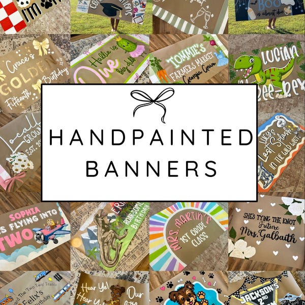 Custom Birthday Banner Hand Painted | Personalized Party Decoration | Name Banner | Birthday Backdrop | Kids Party Decor | Brown Paper