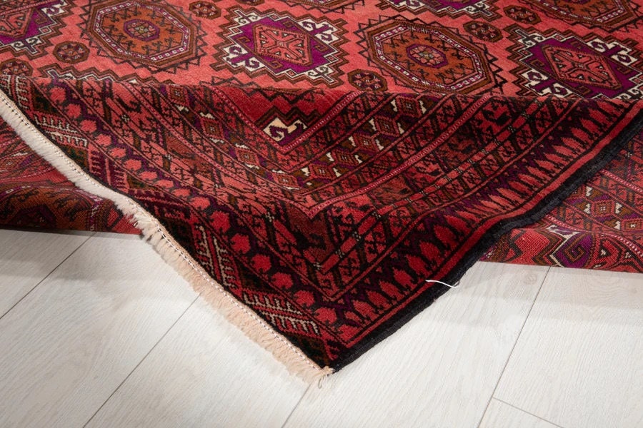 New Handmade 8x10 Red Bokhara Knotted New Zealand Wool Rug Etsy