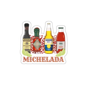 Michelada Sticker, Texas Sticker, 3x3 Sticker, 4x4 Sticker, Michelada