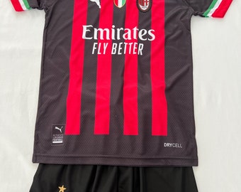 AC Milan Shirt + Short for Kids Ibrahimovic Shirt Kit New Size from 116 to 176