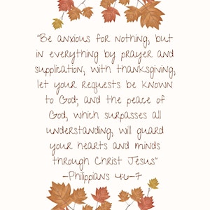 Autumn Scripture Wall Art Philippians 4 6-7