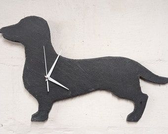 Dog Watch Dachshund made of slate