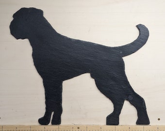 Dog boxer made of slate