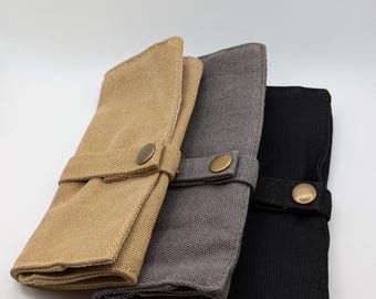 Handgefertigte Canvas Uhrenrolle, Uhrenaufbewahrung für 1-3 Uhren oder Bänder