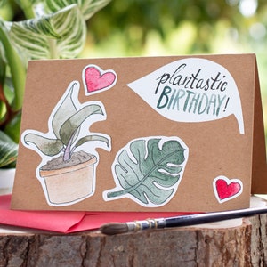 Carte d'anniversaire plantastic anniversaire | Carte pour Plantlover | Amoureux des plantes | Philodendron | monstère