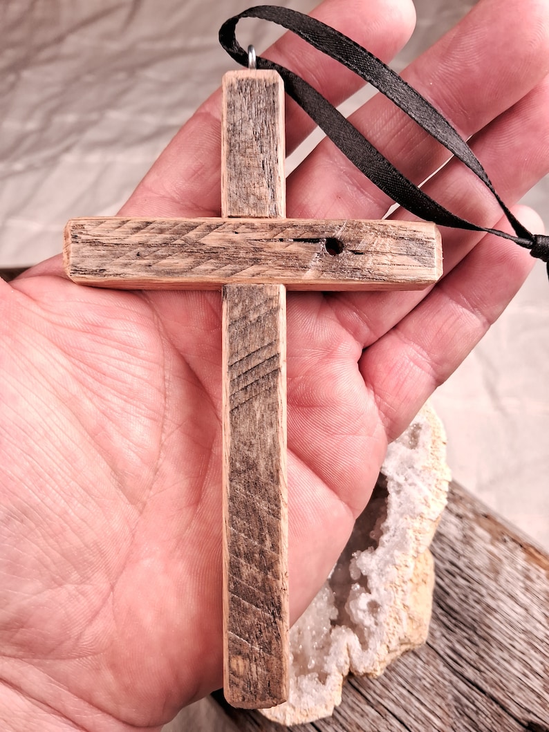 Small Reclaimed Wood Cross Ornament Ornament w/o rope