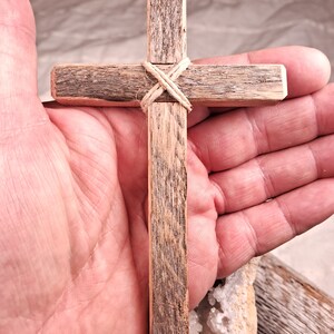 Small Reclaimed Wood Cross Ornament image 9