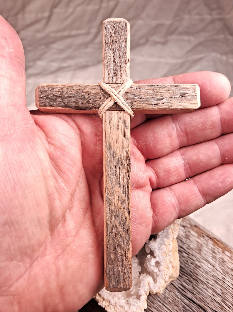 Small Reclaimed Wood Cross Ornament image 9