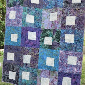 Purple Bubbles Quilt Throw, Handmade