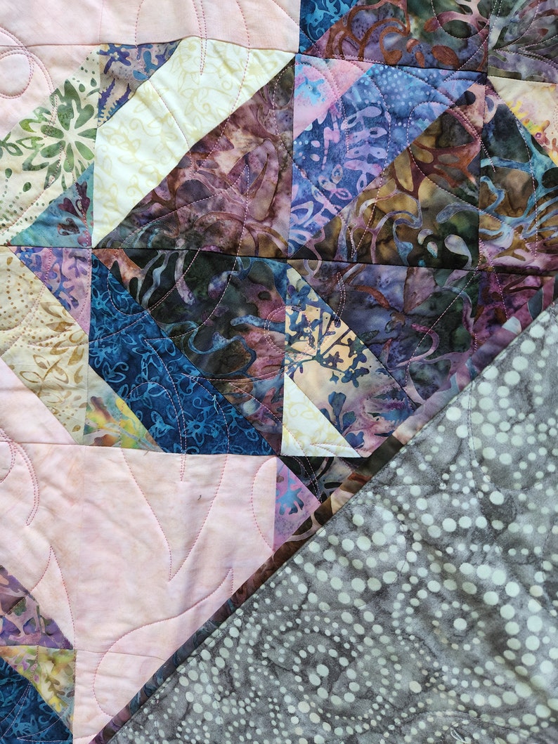 Lotus Blossom Quilt, Lap Size, Handmade Etsy
