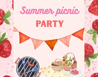 summer picnic party invitation