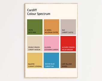 Cardiff Colour Palette Poster: Welsh Home Decor (Digital Copy)