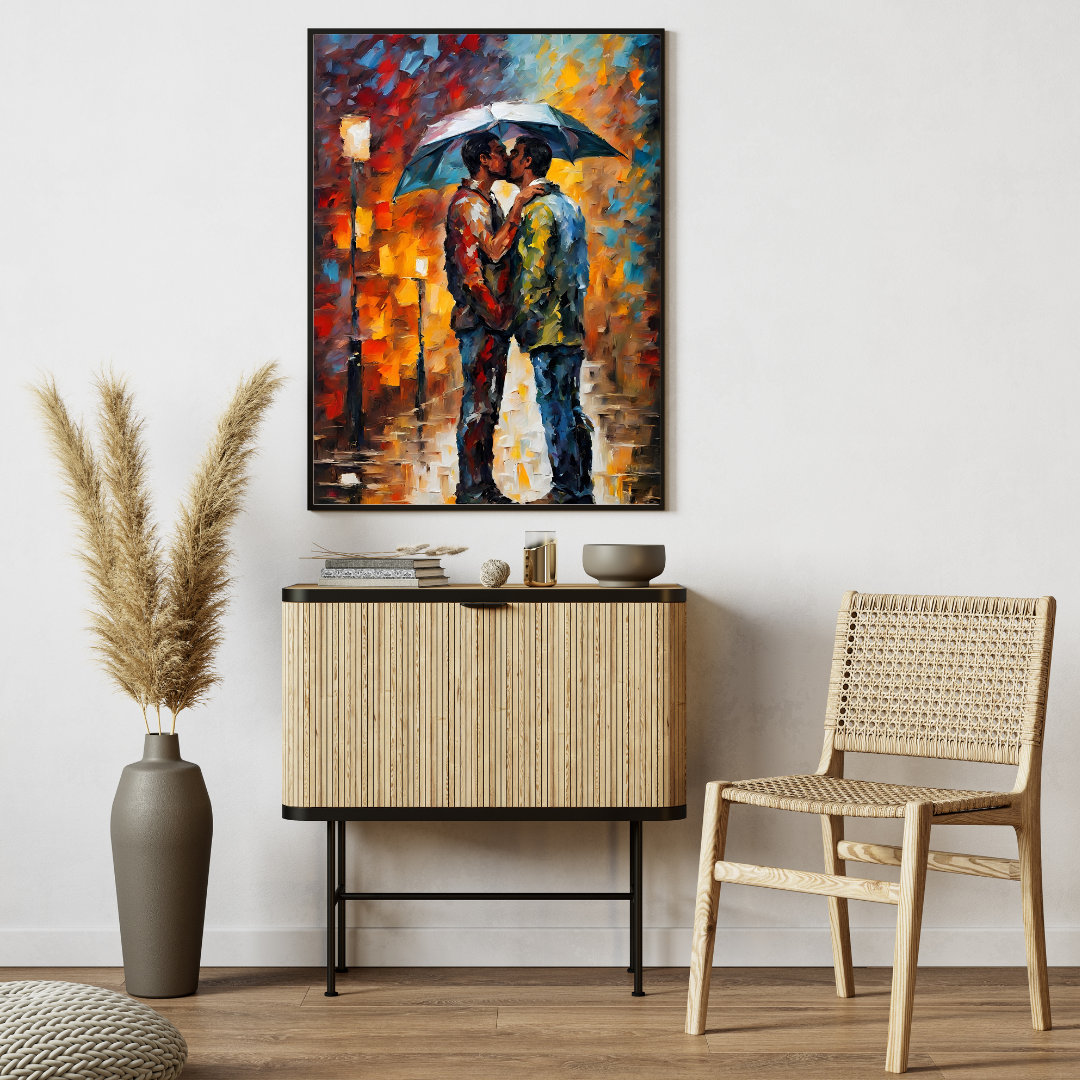 Gay Art Print, Gay Couple, LGBTQ+ Wall Poster, Home Decor Wall Art, Gay ...