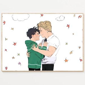 Heartstopper Kit Connor Joe Locke Nick Nelson Charlie Spring wall art fan art A4 LGBT