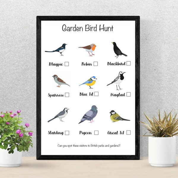 Bird Hunt Printable for Kids | I-Spy of Common British Garden Birds