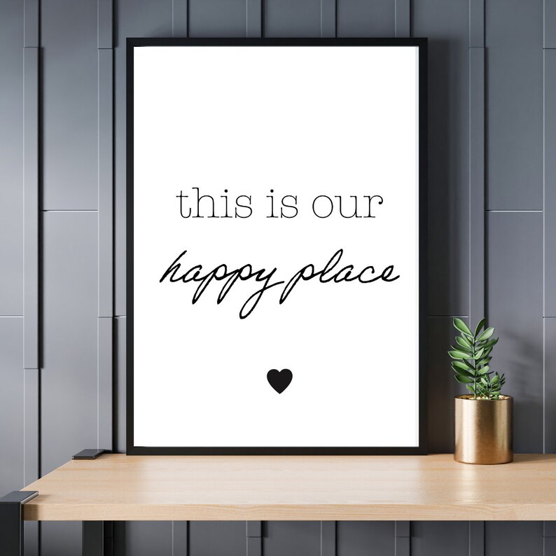 This is Our Happy Place Print Print for the Family Home Minimalist Wall