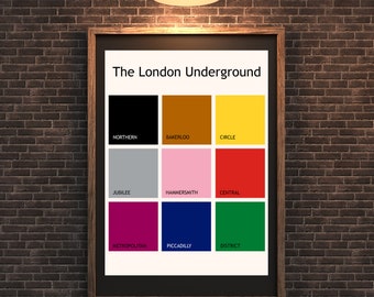 ロンドン地下鉄路線図ポスター：ミニマリストの地下鉄路線図アート
