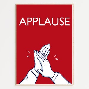 Fun Applause Printable Art Typography Art Print Theatre Lover Home Cinema Print Red Decor Home Cinema Print Movie Lover Gift Film Buff A4 A5