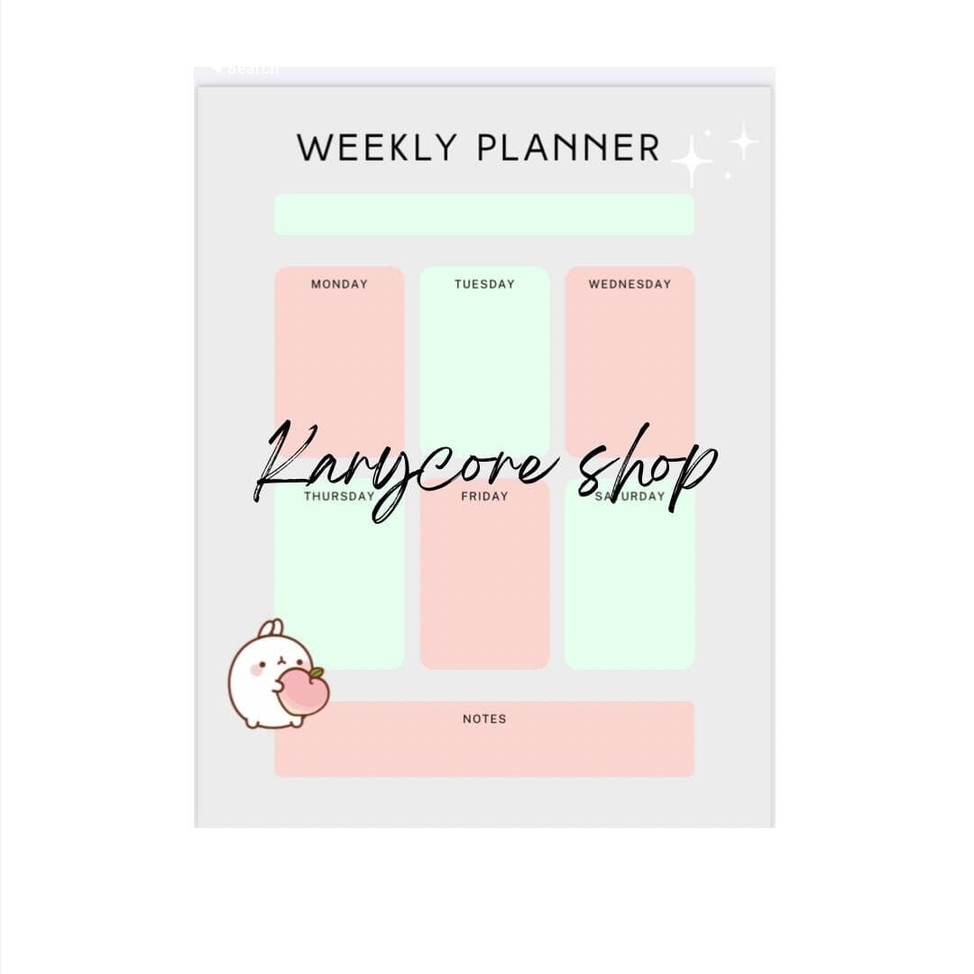 Kawaii Weekly Planner Simple Digital - Etsy