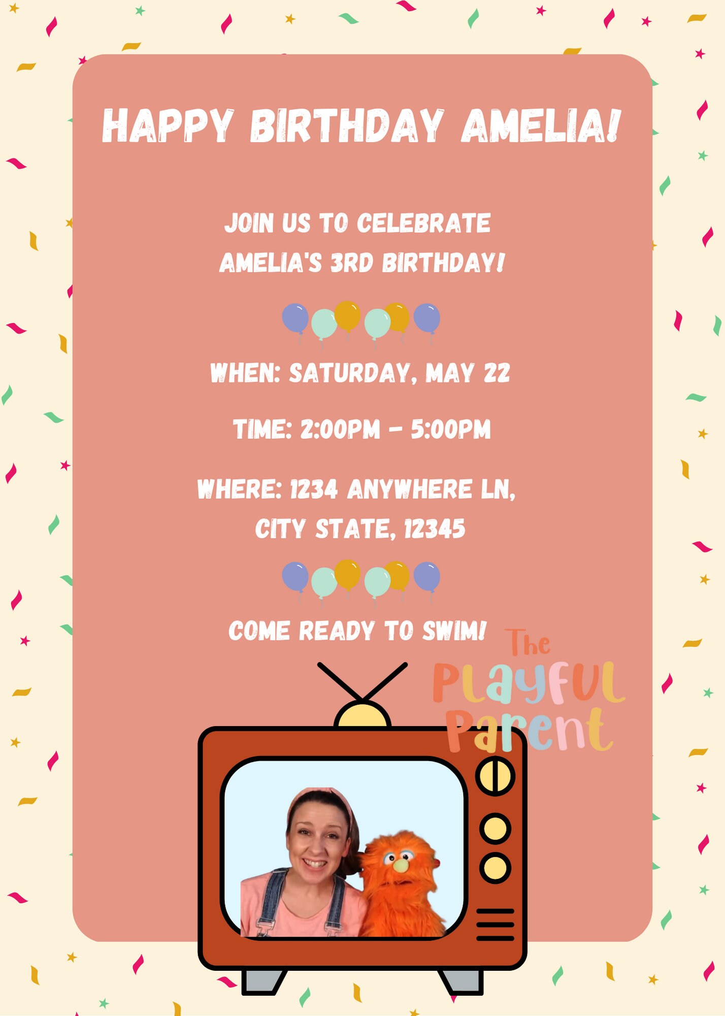 Customizable Ms. Rachel Birthday Invitation - Etsy