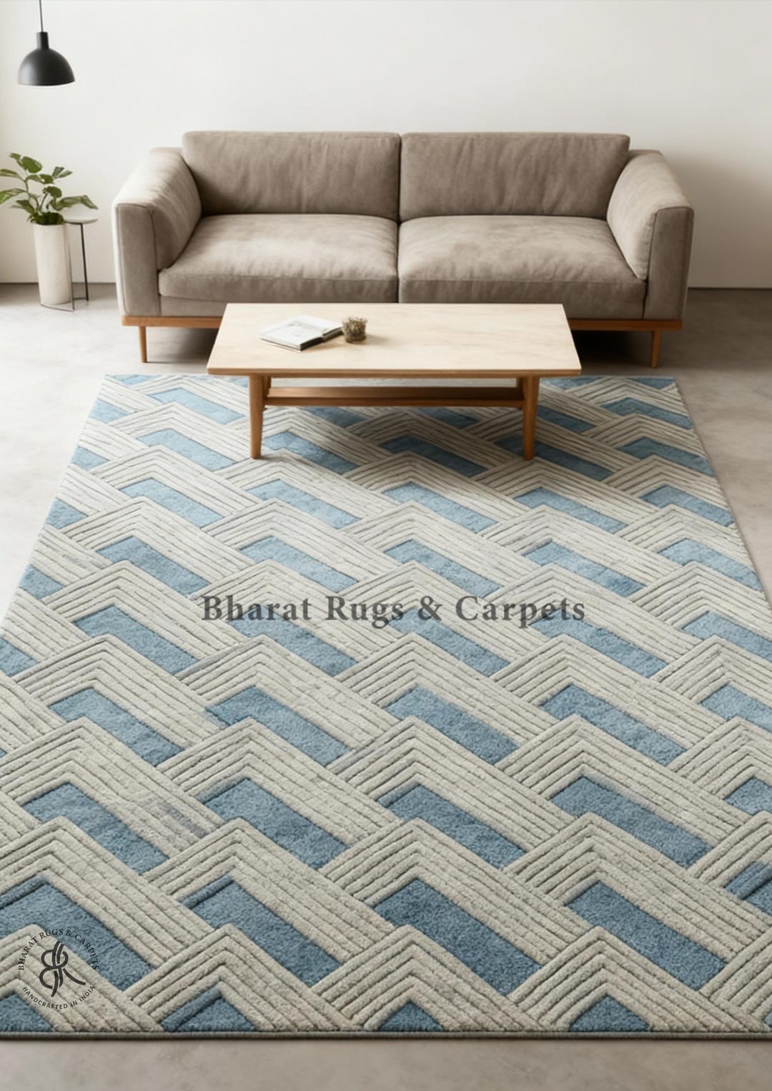 Lengthwise Detailed Rug Style Wool Area Rug: Modern Loop Cut Geometric Design - Etsy