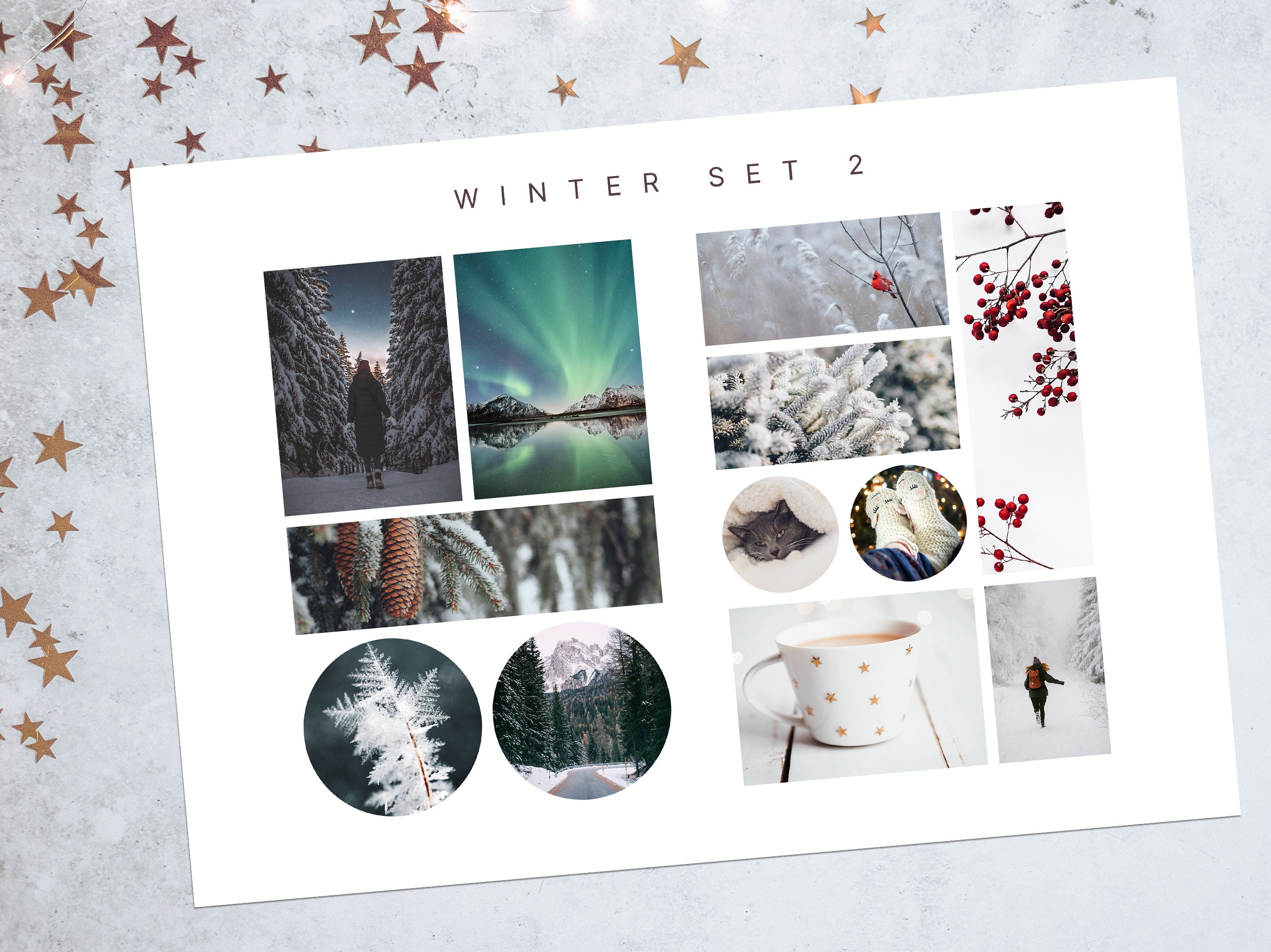 Winter Printable Stickers • Printable Planner Stickers Sheet • Winter Theme Photo Stickers ...