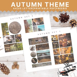 Pegatinas imprimibles de otoño, pegatinas con temática de otoño, pegatinas imprimibles de temporada de otoño para diarios y álbumes de recortes