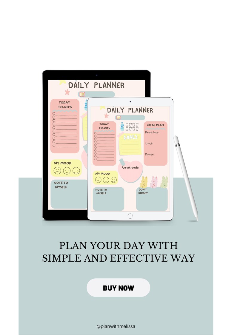 Daily Planner Printable Aesthetic Planner Flexible Time Etsy