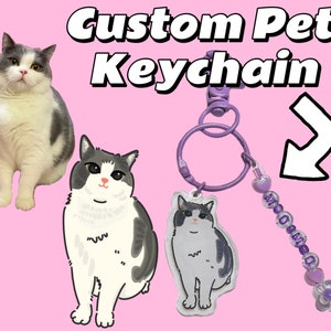 Personalised Acrylic Pet Keychain | Custom Pet Portrait | Personalised Gift | Pet Key Chain | Pet Drawing | Pet Gift|