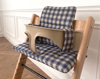 Waterproof  Cushion Set for Stokke Tripp Trapp High Chair – Washable, Padded Seat Cover- Plaid