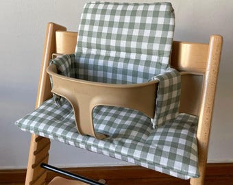 Juego de cojines impermeables de cuadros vichy para trona Stokke Tripp Trapp