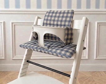 Waterproof  Cushion Set for Stokke Tripp Trapp High Chair – Washable, Padded Seat Cover- Plaid