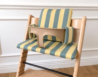 Waterproof Wipeable Cushion set for Stokke Tripp Trapp highchair| St tropez yellow green