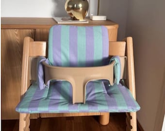 Waterproof Wipeable Cushion set for Stokke Tripp Trapp highchair| St tropez Mint Lila