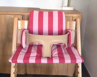 Waterproof Wipeable Cushion set for Stokke Tripp Trapp highchair| St tropez pink on pink