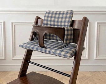 Waterproof  Cushion Set for Stokke Tripp Trapp High Chair – Washable, Padded Seat Cover- Plaid