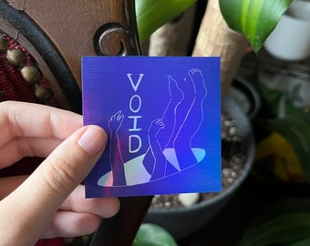 The VOID : Handgezeichnete holographische 6cm Sticker