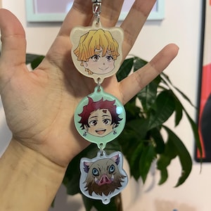 Tanjiro, Zenitsu, Inosuke Keychain Double Sided