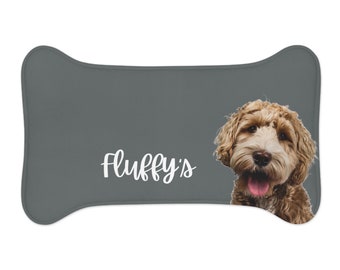 Gift Personalized Dog Mats Using Pet Photo Name Personalized Dog Food Mat Personalized Dog Placemat Custom Dog Bowl Mat Pet Mat