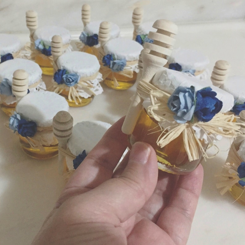 Small Honey Jar Baby Shower Favors, Christening Candy, Baby