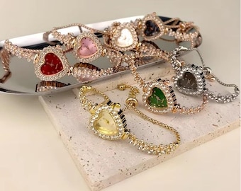 Heart Sparkling Rhinestone Quartz Women's Watch - Chic and Adjustable