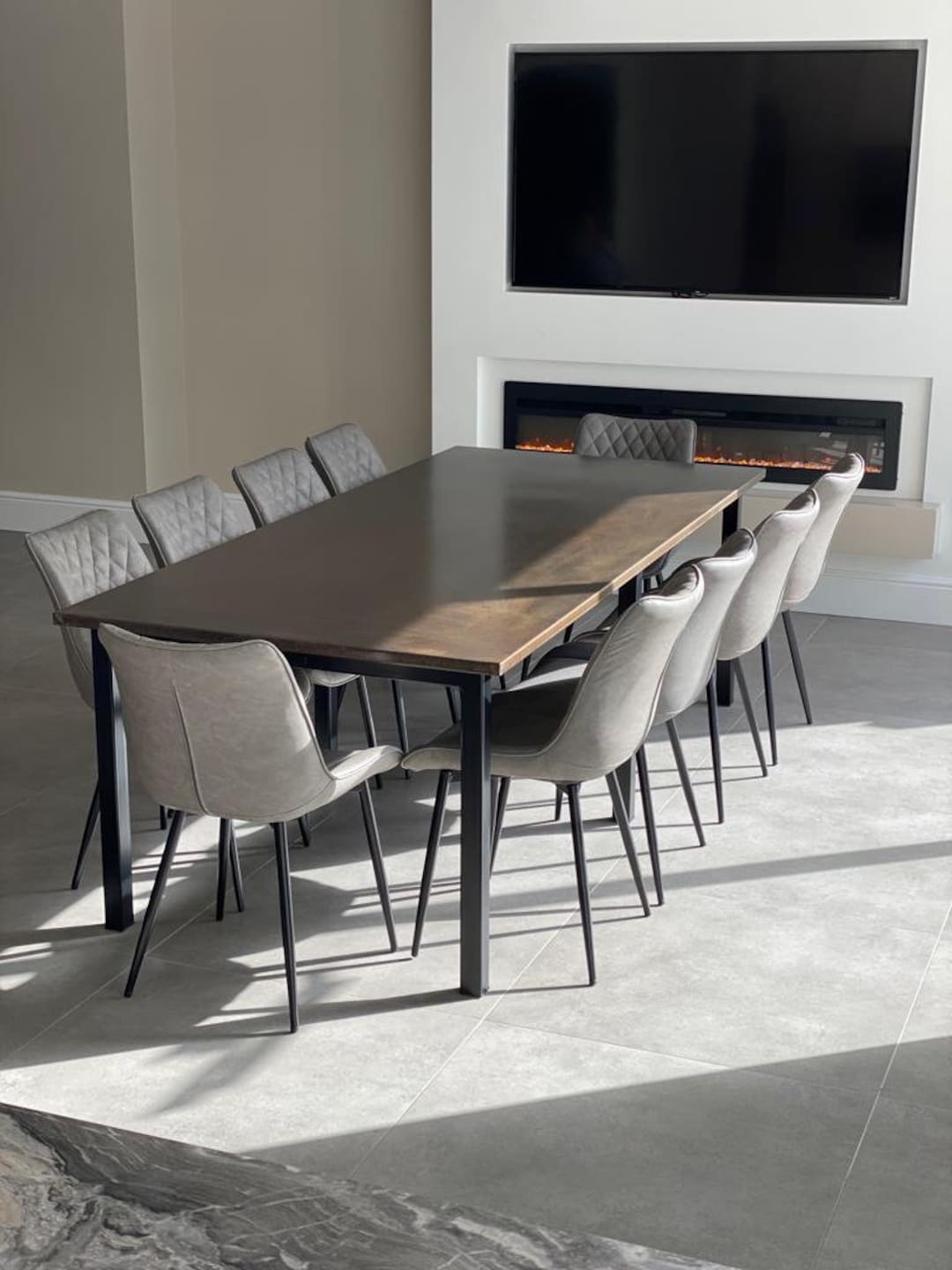 Blackened Steel Dining Table - Etsy