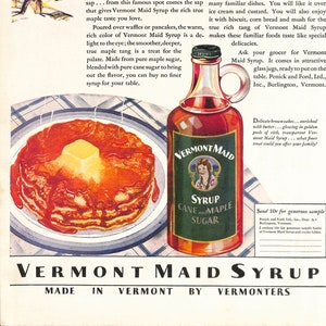 1940er Jahre Vintage Print Werbung für Vermont Maid Ahornsirup