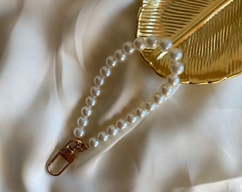 High quality majorica pearl bag charm,Purse chain,Pearl keychain,schlüssel band kurz,Alloy and Pearl,Bag Strap,Bag Accessories,Detachable